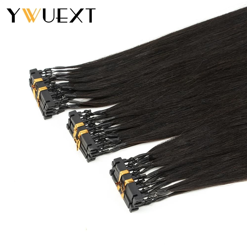 YWUEXT 6D-1 Hair 100% Human Hair 0.5g/strand 16 20 24 Inch Easy Install Remy Human Hair Extension Invisible Virgin Hair