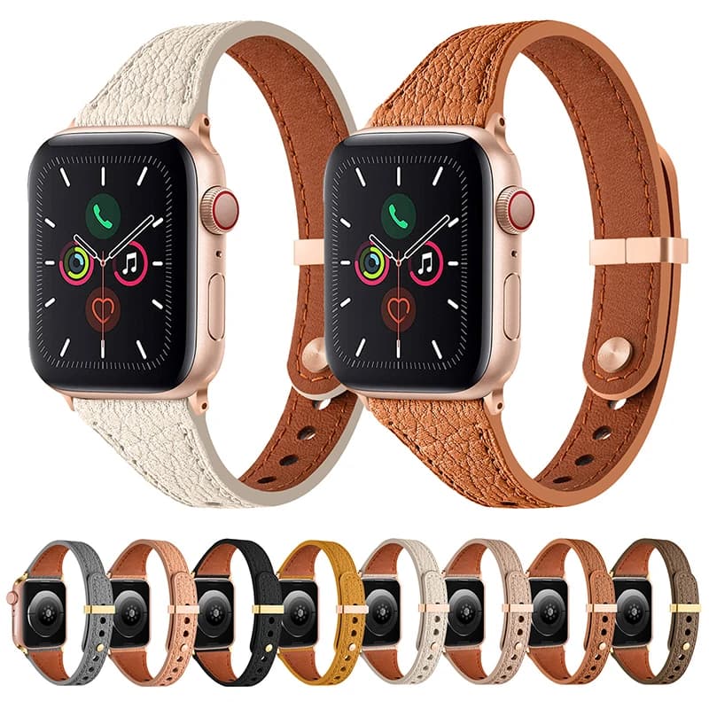 Sheepskin Strap for Apple Watch 10 Band 46mm 42mm 41mm 45mm 40mm 44mm Slim Leather Women Bracelet iWatch Series 8 7 se 6 5 Belt