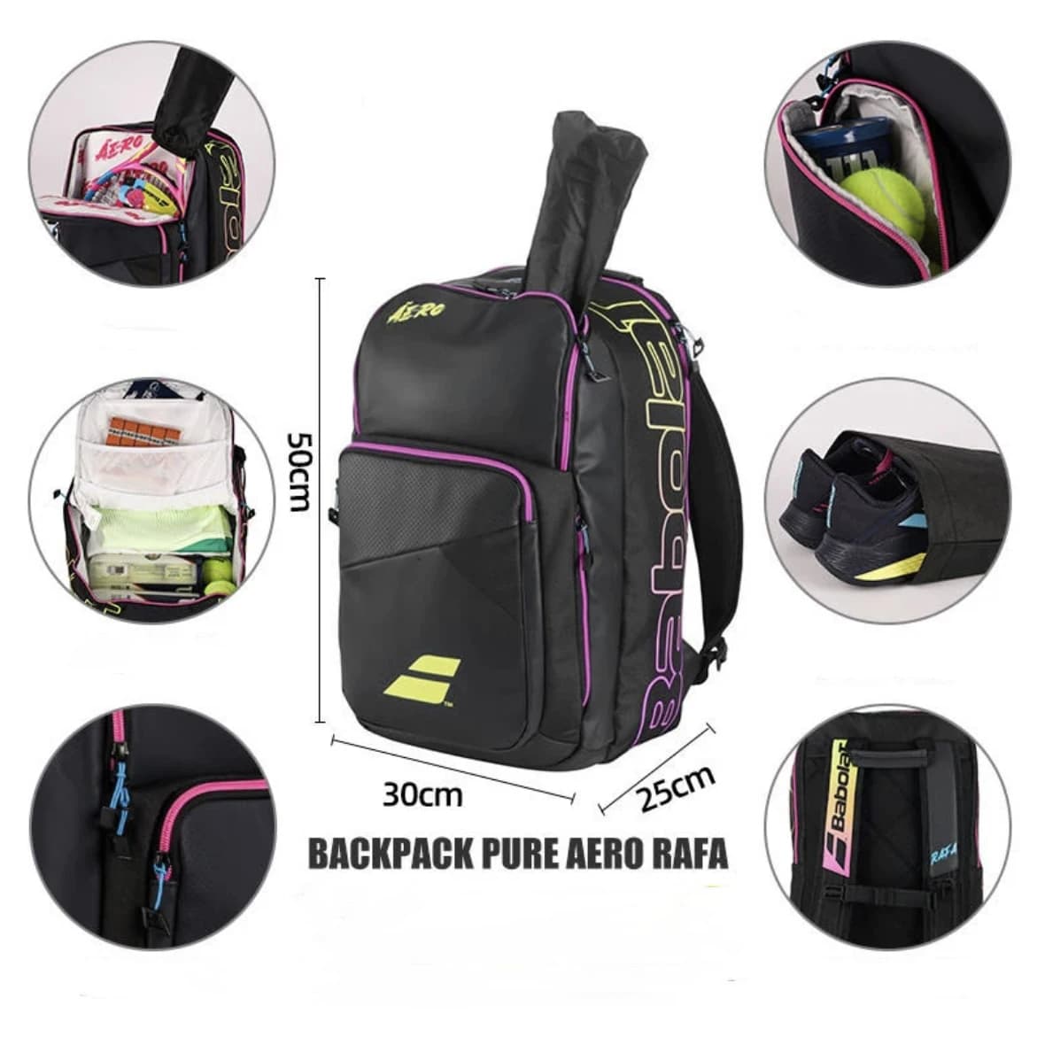 Original Babolat Tennis Backpack PURE STRIKE PURE AERO RAFA Professional Tennis Badminton Rackets Backpack for 2-3 Rackets