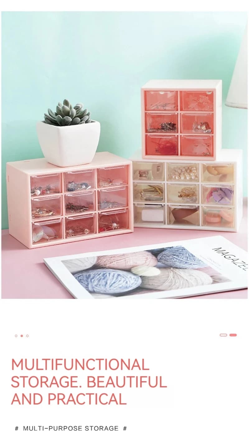 Simple High-Color Desktop Organizer Drawer Type Desktop Small Objects All-In-One Storage Cosmetic Tools Divider Shelf