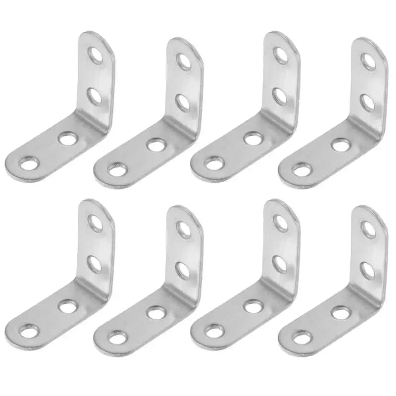 10PCS 90 Degree Angle Corner Brackets Stainless Steel Corner Brace Fastener Wall Brackets Hanger for Shelves,Table,Chair