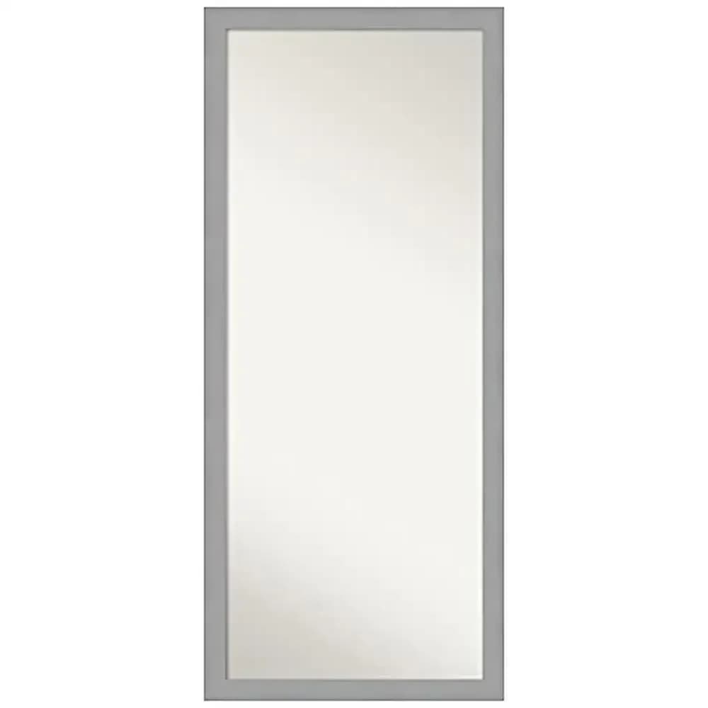 Full Length Mirror 63.5 x 27.5 in. Brushed Nickel Floor Mirror Non-Beveled Glass Distressed Brown Wood Frame Stable Floor Lean