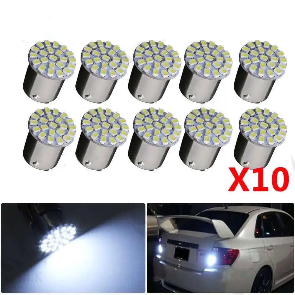 10 Pcs 4W White SMD 3014 LED 1156 1157 BA15S BAY15D 12V Car Backup Bulb Marker Turn Lamp Signal Light Parking Lights Bulbs