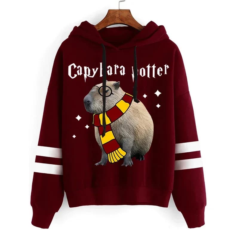 Capybara Potter Hoodies Women LongSleeve Spring Casual Sports Hoodie Animal Capybara Harajuku Women Vintage Sweatshirts Clothing