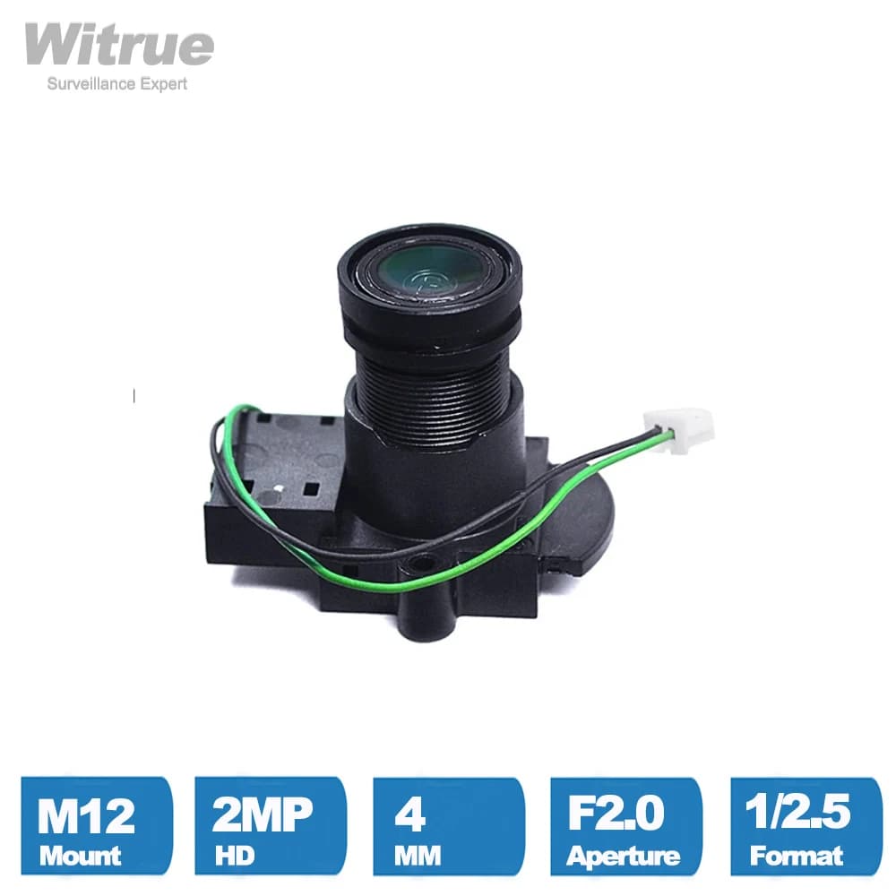 Witrue Camera Lens CCTV 2MP 1080P 4mm M12 Mount Aperture F2.0 with IR Cut for Surveillance Security Cameras