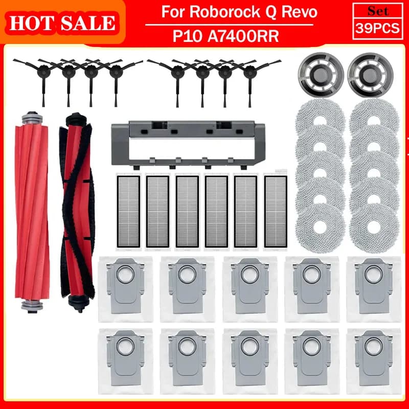 Roborock Q Revo Spare Parts Main Side Brush Hepa Filter Mop Cloths Dust Bag P10 A7400RR Robot Vacuums Cleaner Accessories