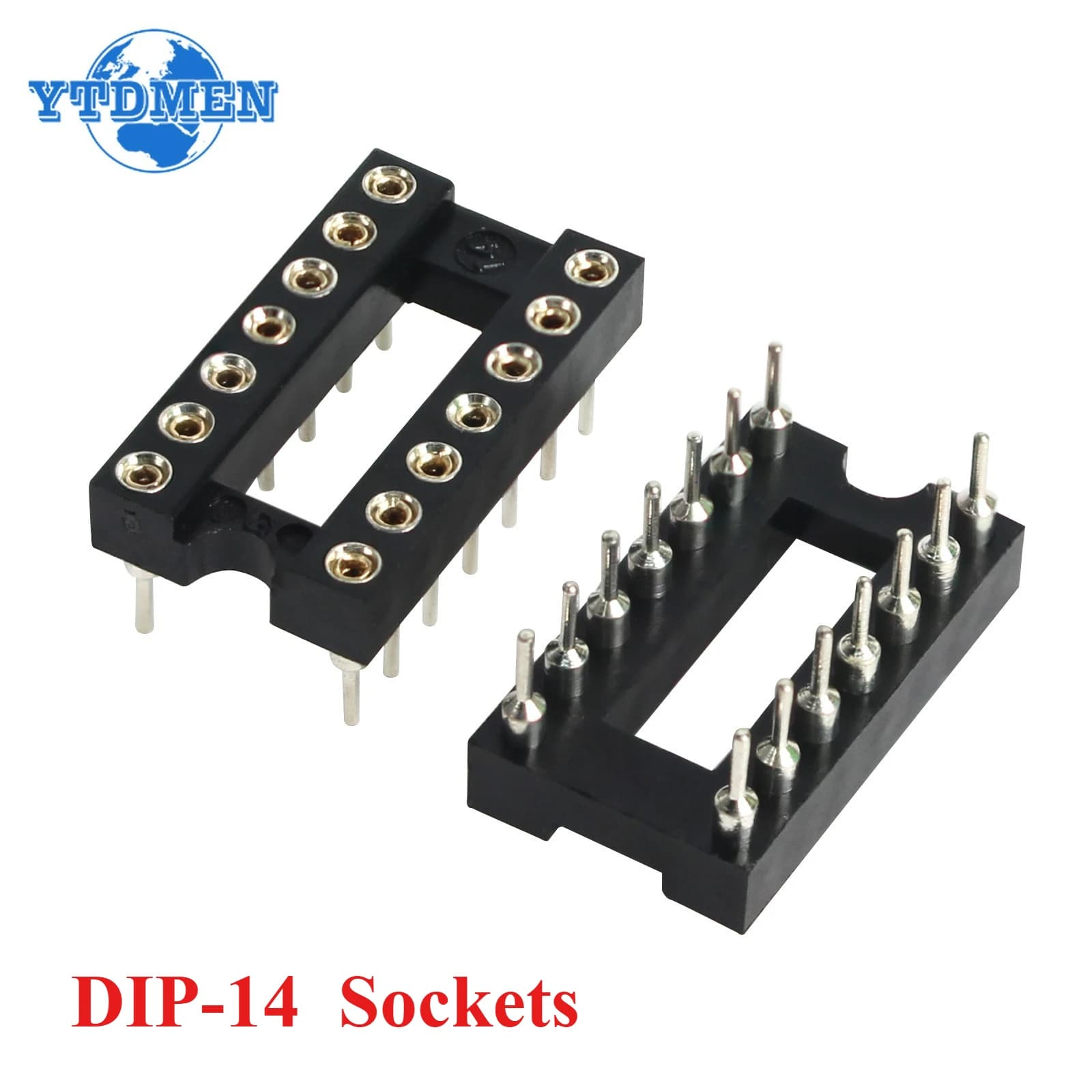 10pcs DIP-14 Round Hole 14Pins IC Sockets 2.54MM DIP14 IC Sockets Adaptor Solder Connector