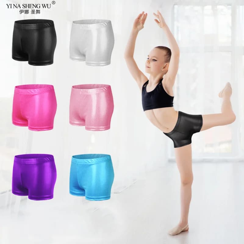 Girls Gymnastics Shorts Elastic Ballet Boxer Kids Ballerina Performance Dancing Short Leotard Pants All-matches Bottom Leggings