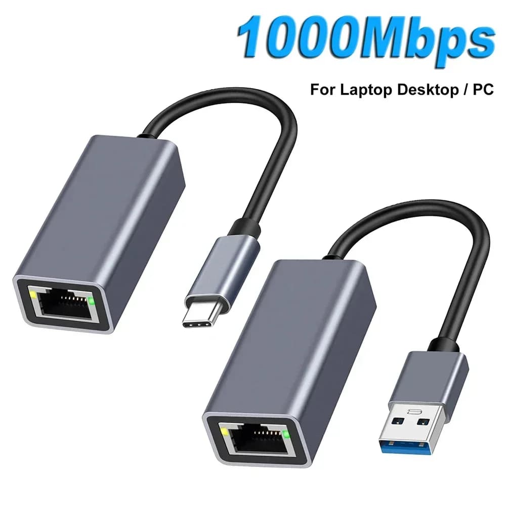 Adaptateur Ethernet USB Type C 1000Mbps, carte réseau RJ45 USB 3.0 pour MacBook PC Windows XP 7 câble Internet Lan USB Android