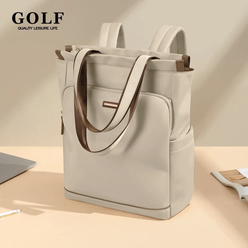 GOLF Women's Backpack Convertible Shoulder Bag Ladies Aesthetic Backpacks with Laptop Compartments Secret Pocket 15.6 inch Large