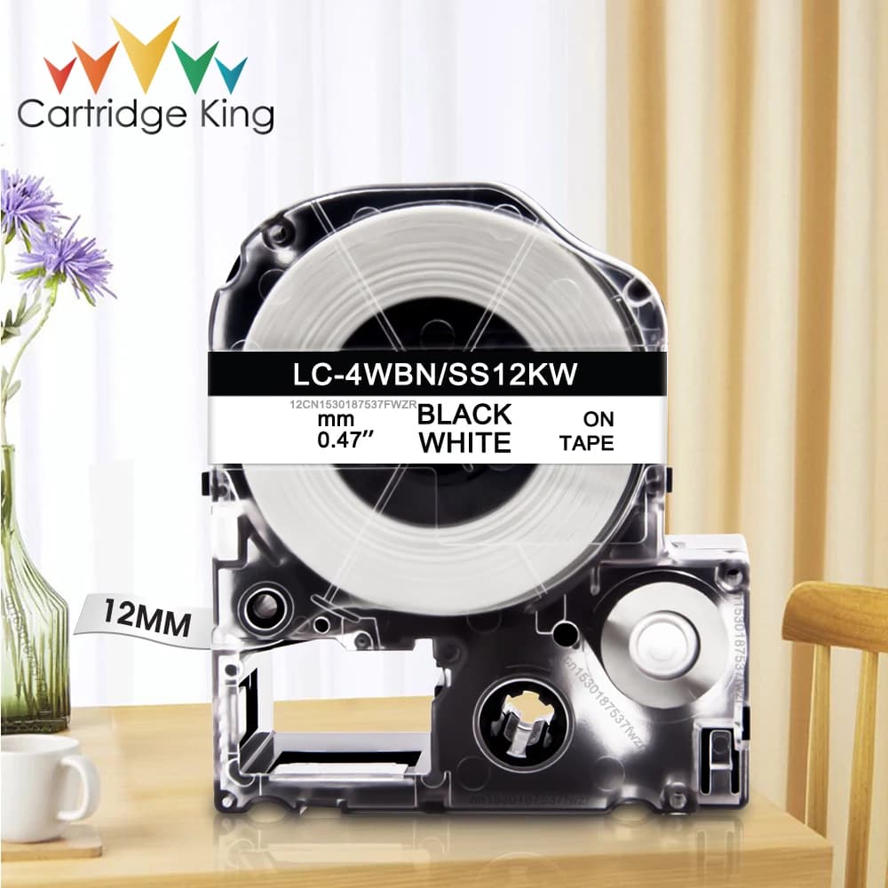 6/9/12mm Replace for Epson Label Tape SS12KW SS9KW SS6KW ST12KW LK-4WBN Compatible for Espon LW-300 LW-400 LW-600P LW-700 Maker