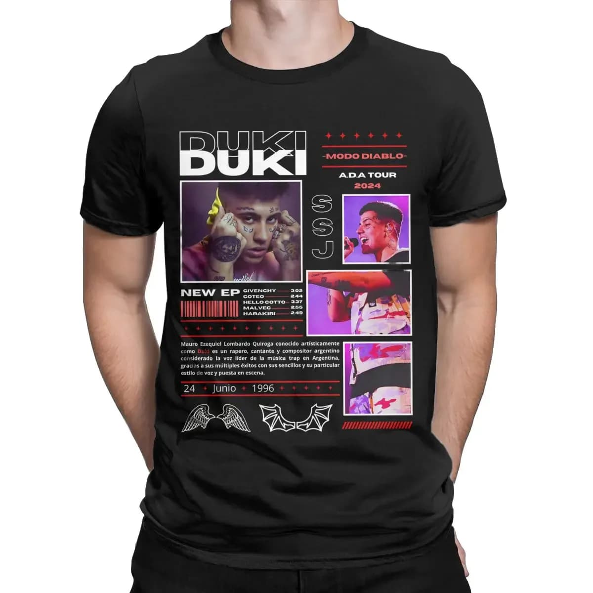 Men Women Duki ADA Tour 2024 Graphic Shirts Outfit Creative Cotton T Shirts Top Tee Clothes Summer