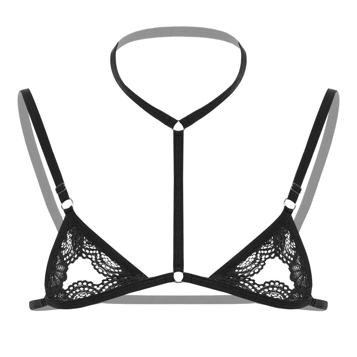 Sexy Men Harness Erotic Bra Man Lace Lingerie Sissy Nightwear Fetish Sheer Halter Neck Crossdress Straps hombre Mini Bras