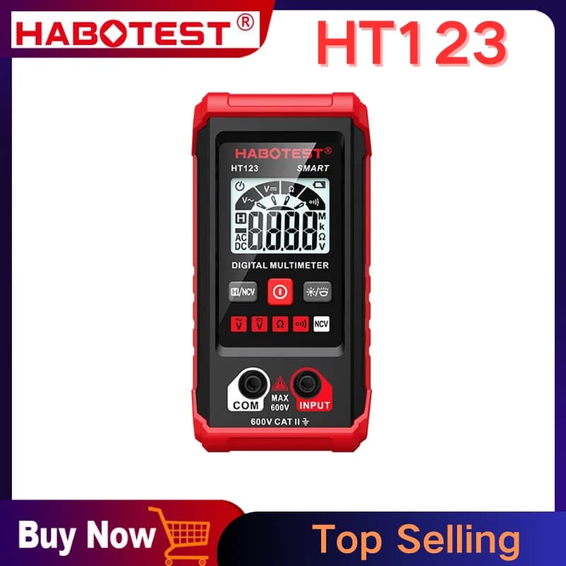 HABOTEST HT123 Digital AC/DC Voltage Resistance Continuity Measurement Tester NCV Voltmeter