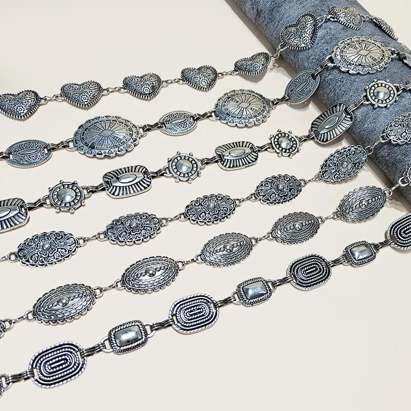 Silver Retro Waist Chain Accessory Metal Chain Belt Women's New Summer Versatile Match Skirts Pants Thin Leather Belt Trendy