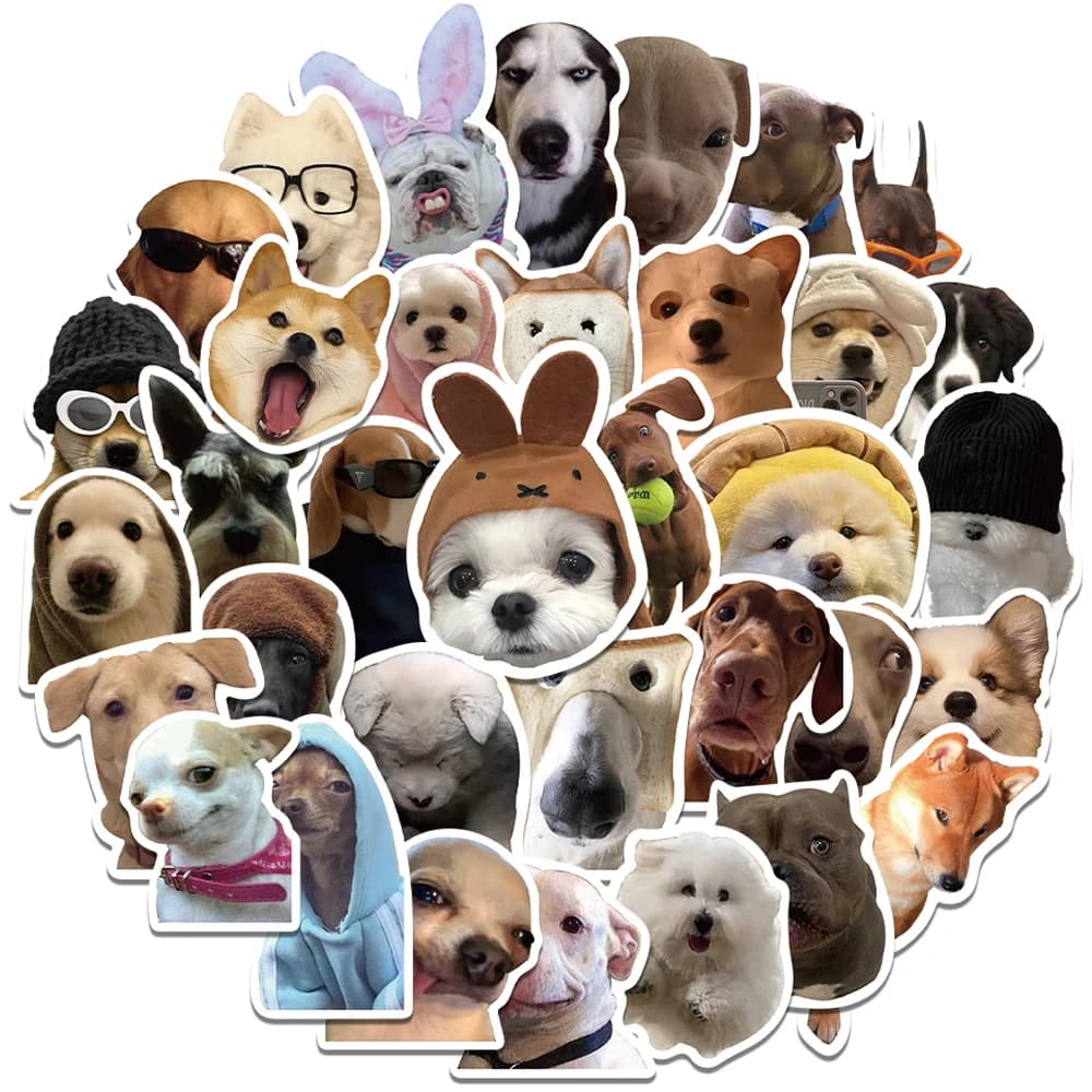 10/30/50PCS MEME Dog Puppy Funny Cute Stickers Vintage For DIY Kids Notebook Luggage Motorcycle Laptop Refrigerator Decal Toys