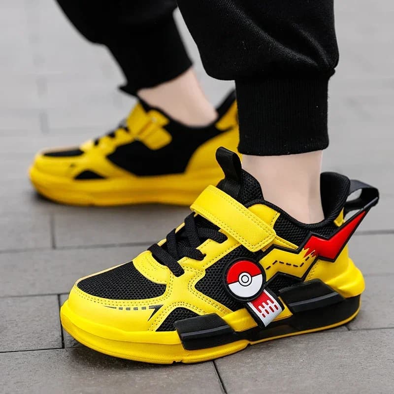Kid Casual Sneakers Pikachu Children Cartoon Sports Shoes Boy Girl Student Running Shoe Breathable Lightweight Size EU28-39