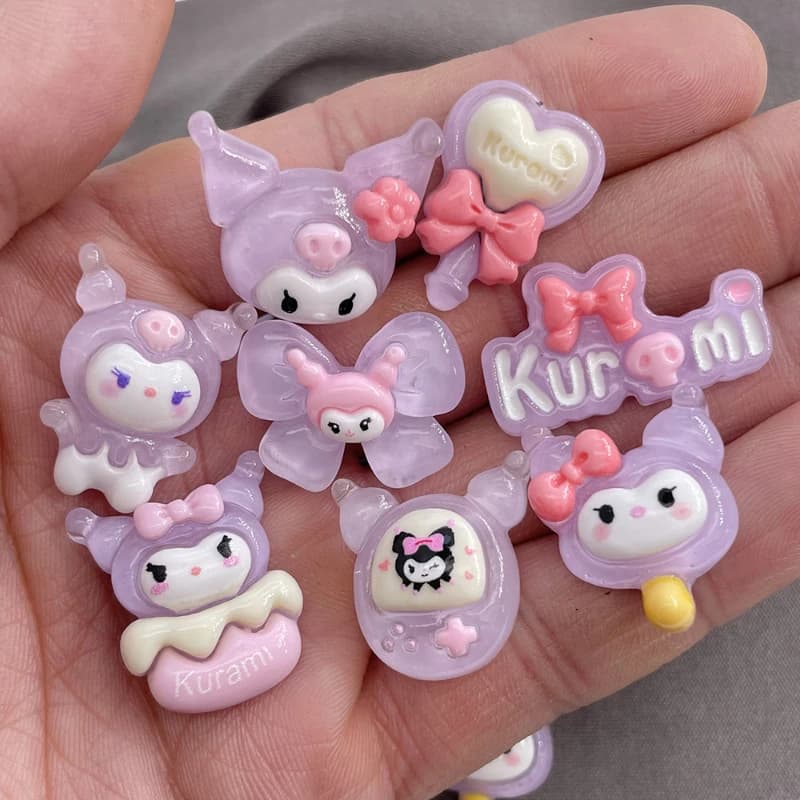 2-8Pcs Sanrio Kuromi Shoe Charm Abs Cartoon Cute Detachable Diy Decorative Y2K Fashion Slip-On Footwear Accessories Xmas Gifts