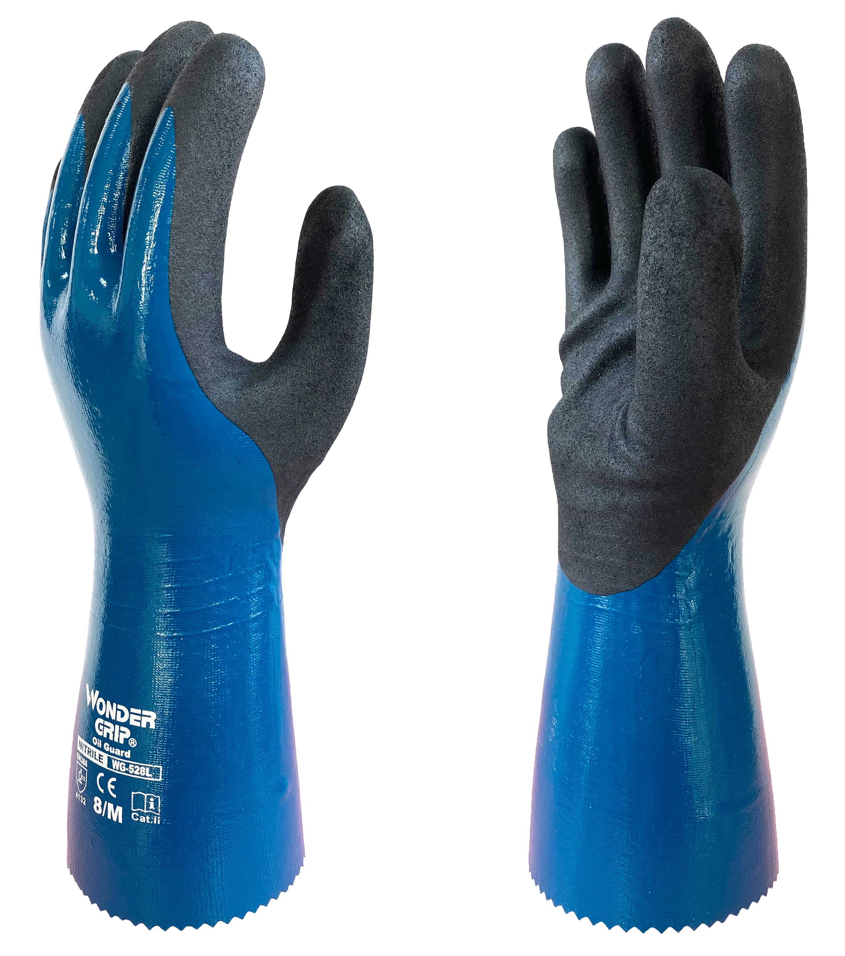 Oil Resistant Work Gloves Safety Nitrile Fully Dipped Long Cuff Gas Anti Biotic Slip Waterproof Acid-base Chemical Proof