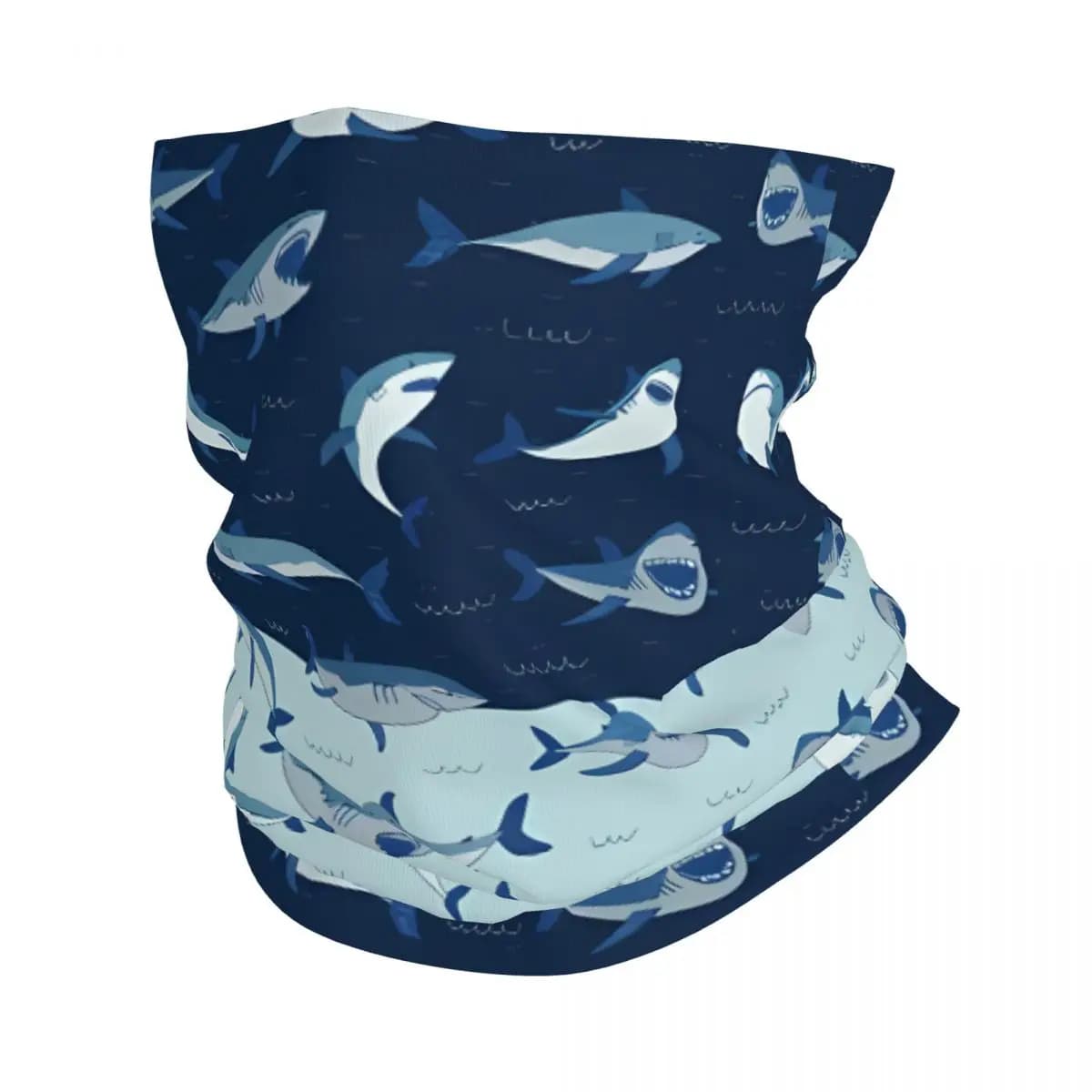 Blue Shark Thin Bandana Neck Gaiter Wrap Scarf Headband Neck Cover