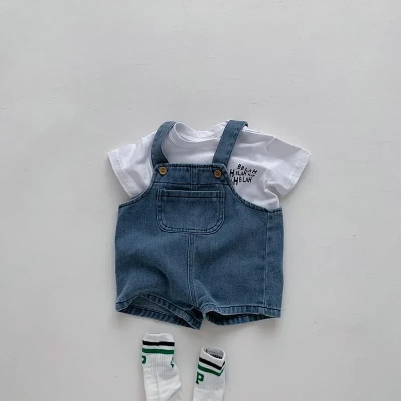 2024 Summer Baby Clothing Set Toddler Girls Clothes Suit Infant Tee and Denim Overall Boys Outfit
