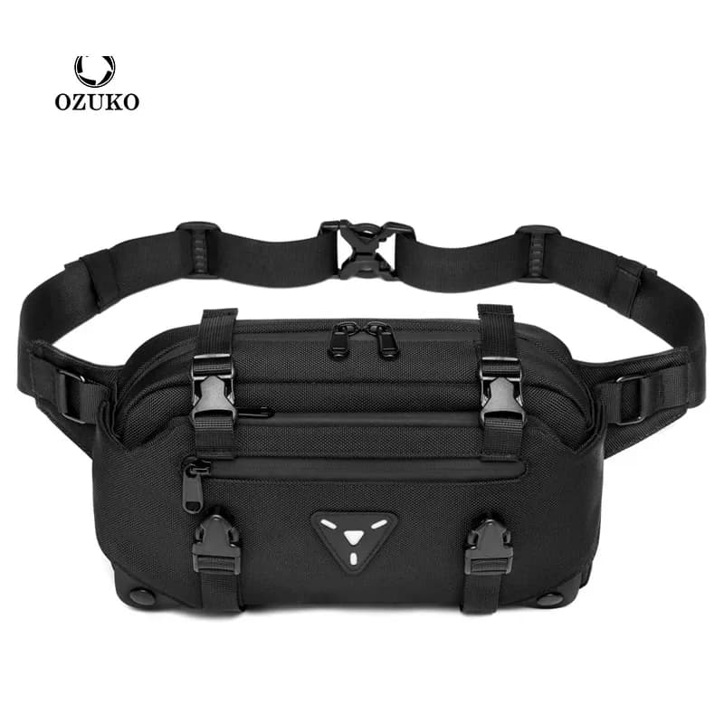 OZUKO Waist Bag Waterproof Handbag Chest Bag Multifunctional Large Capacity Casual Fanny Pack Male sports cycling Fanny Pack