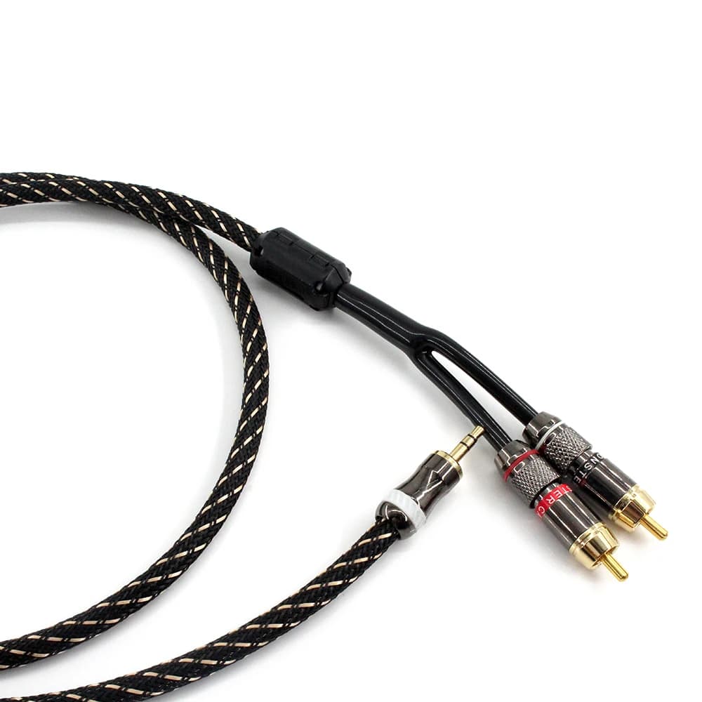 Hifi Canare L-4E6S 3.5mm to 2RCA Audio Auxiliary Adapter Stereo 3.5 mm Splitter Cable AUX RCA Y Cord for Smartphone Speakers
