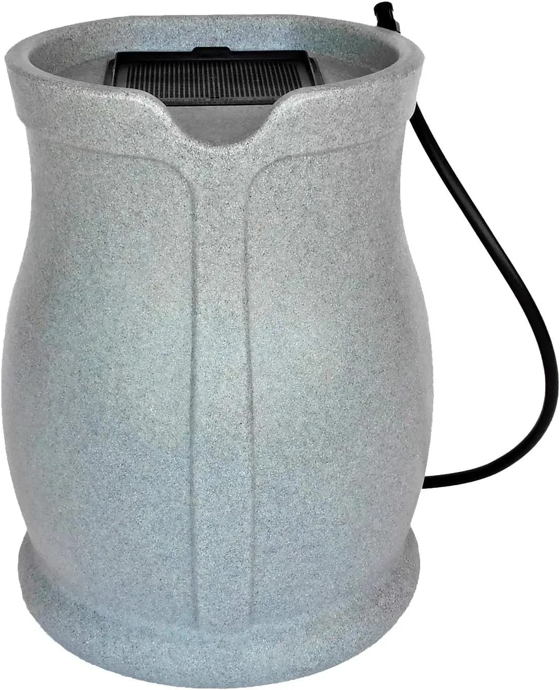 Catalina 45-Gallon Rain Barrel – BPA-Free Flat-Back Design with 3.5 Foot Garden Hose, Shut-Off Thumb Valve, and Fixed Lid