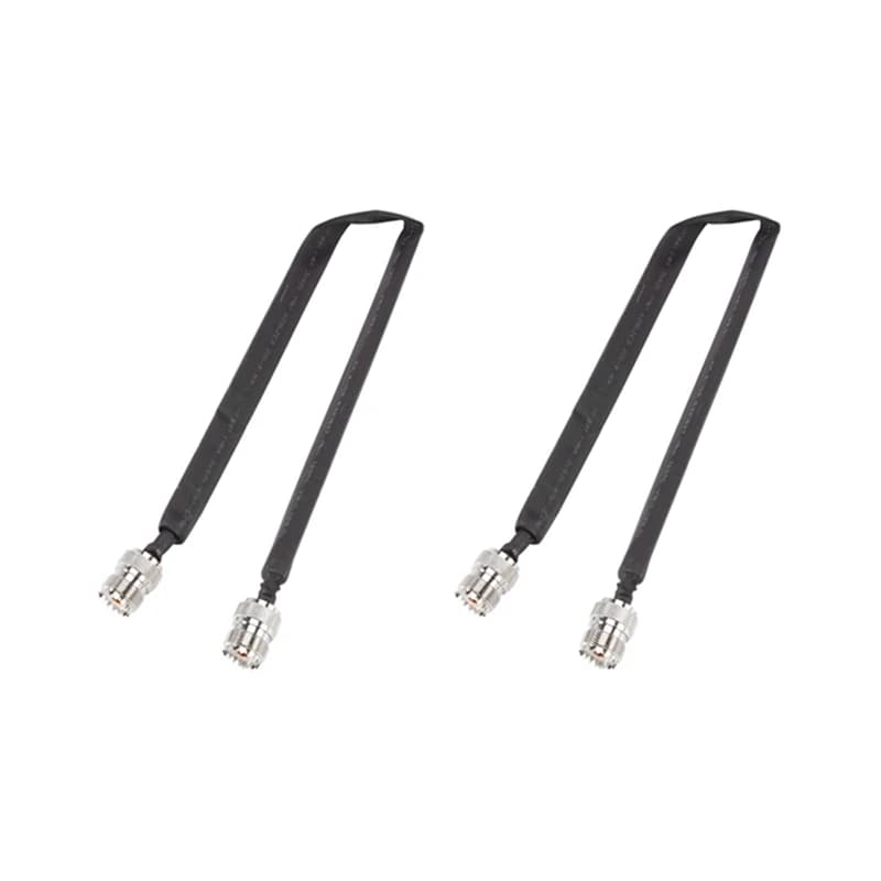 2X Window Pass Through Flat RF Coaxial Cable SO239 UHF Female To UHF Female 50 Ohm RF Coax Pigtail Extension Cord 20Cm
