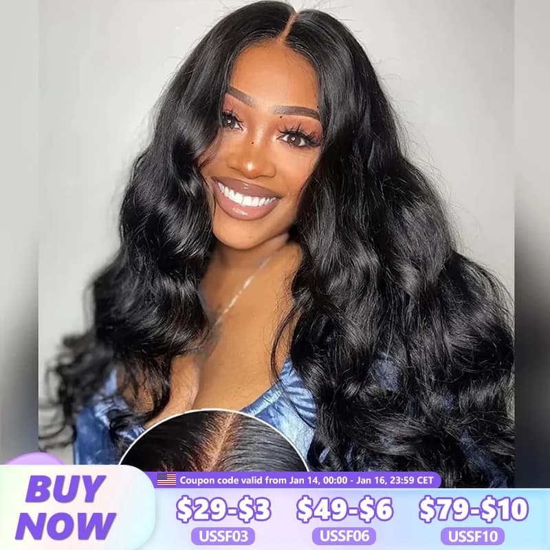 180% Body Wave Glueless Wig Human Hair Ready To Wear 5x5 Lace Closure Human Hair Wigs For Women 6x4 Pre-Cut Lace Closure Wig