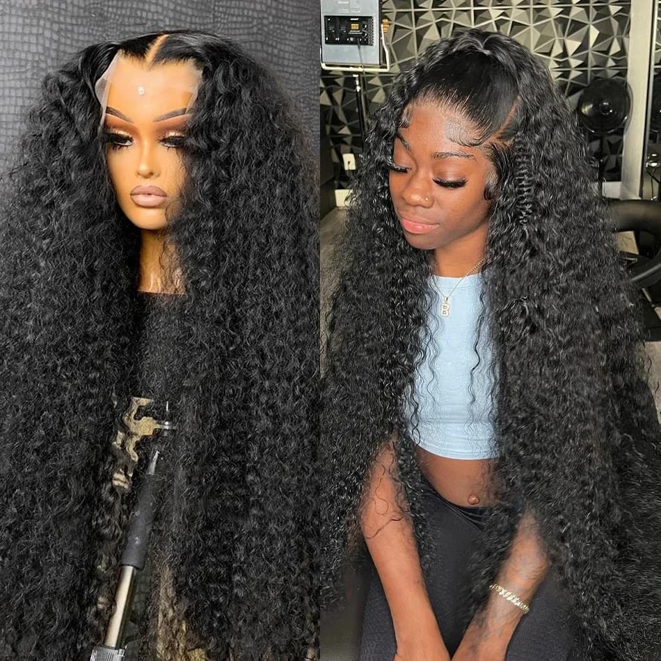 200 Density 36 38 Inch Deep Wave Frontal Wig 13x4 HD Lace Wig 13X6 Human Hair 4X4 Curly Lace Human Hair Wigs For Women Bling