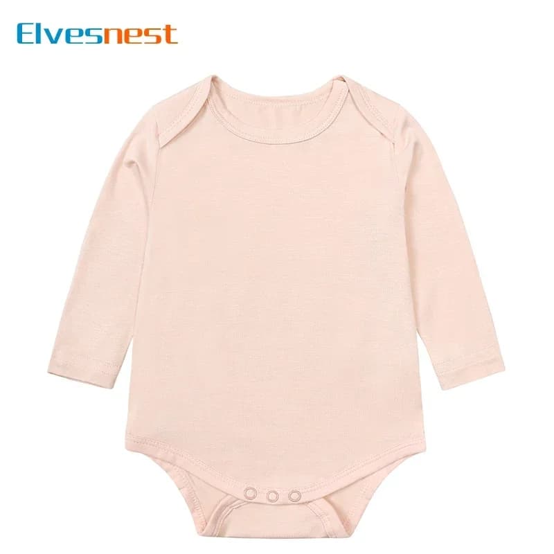 Bamboo Fiber Solid Color Baby Girl Bodysuit Long Sleeves Baby Boy Bodysuits Spring Autumn Newborn Girls Clothes 0-24 Months