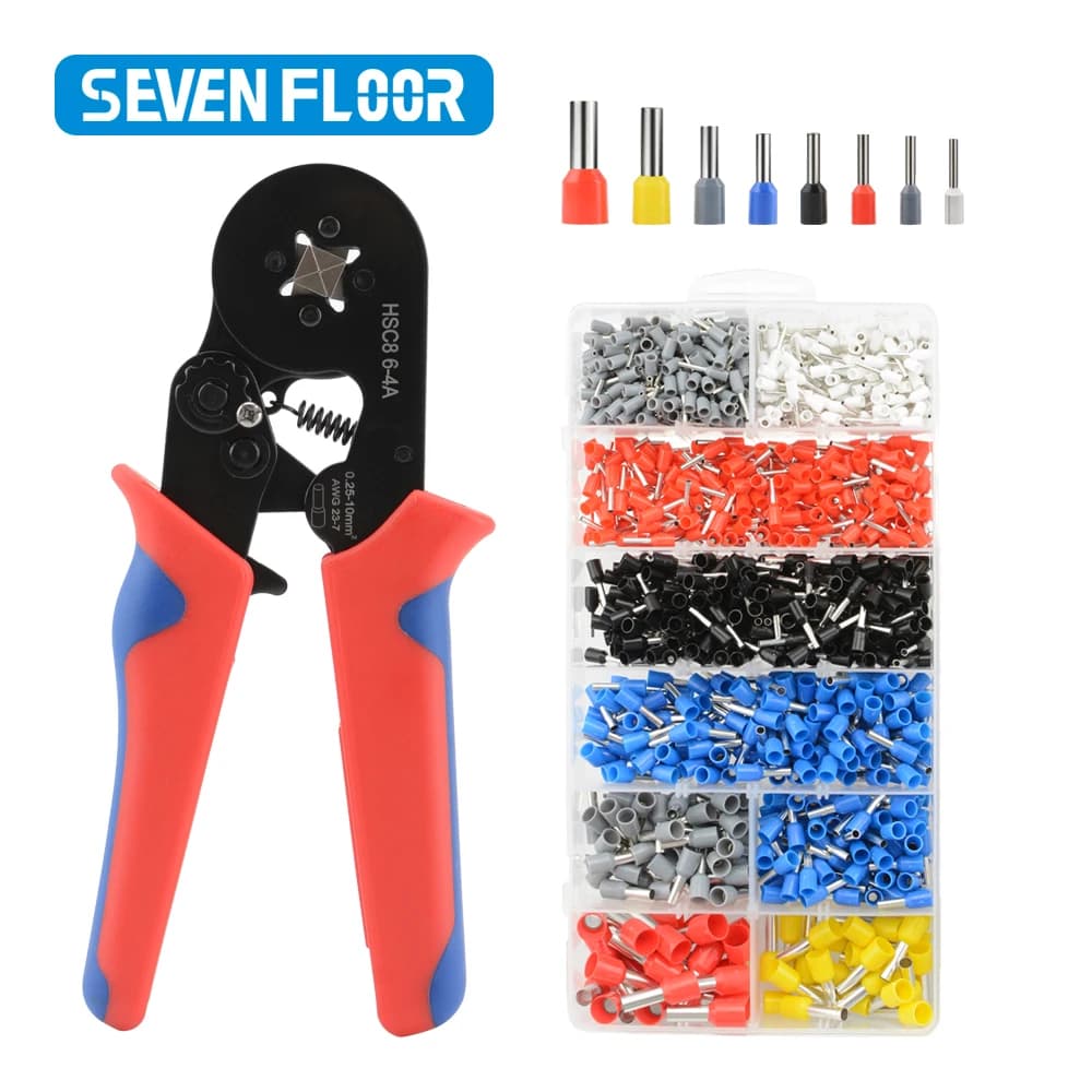 Household Electrical Kit With Box Ferrule Pliers Crimping Pliers HSC8 6-4A Tubular Terminal Crimper Wire Ferrule Crimper Tools
