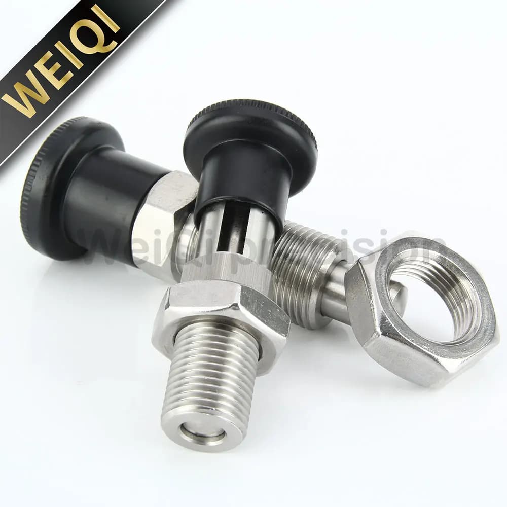 Three Colors Plastic Knob Stainless Steel Indexing Plunger M8 M10 M12 M16 M20 M24 Self Locking Index Bolts With Nut