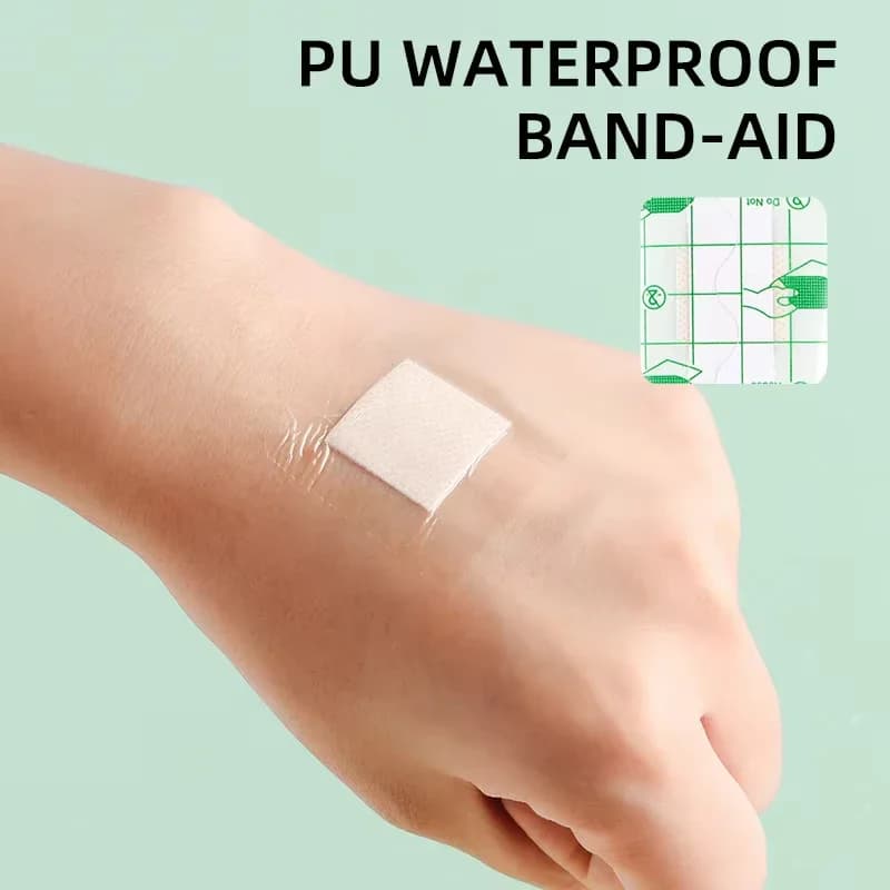 50PCS 38*38mm Transparent PU Square Band-Aid Waterproof Adhesive Bandage Protective Sticker