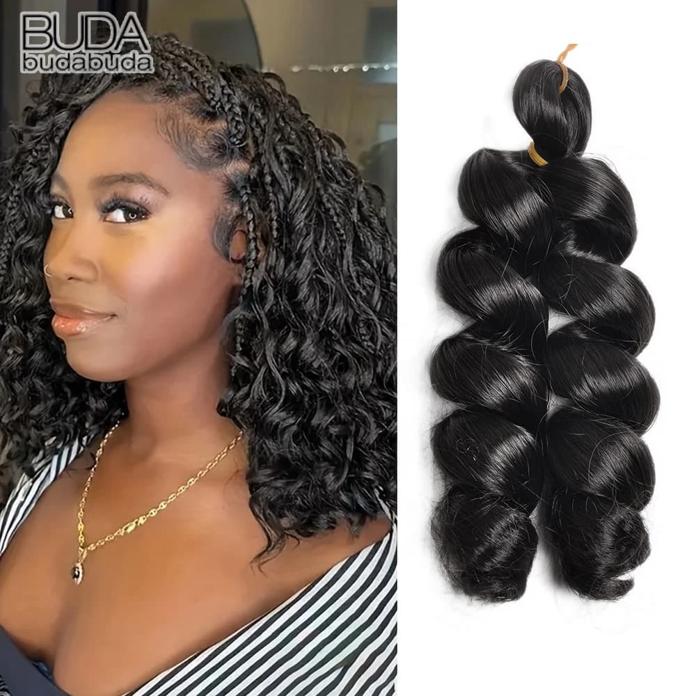 Synthetic Loose Wave Crochet Hair 12Inch French Loose Curled Body Wave Woven Hair Extensions Deep Wavy Twist Crochet Hair