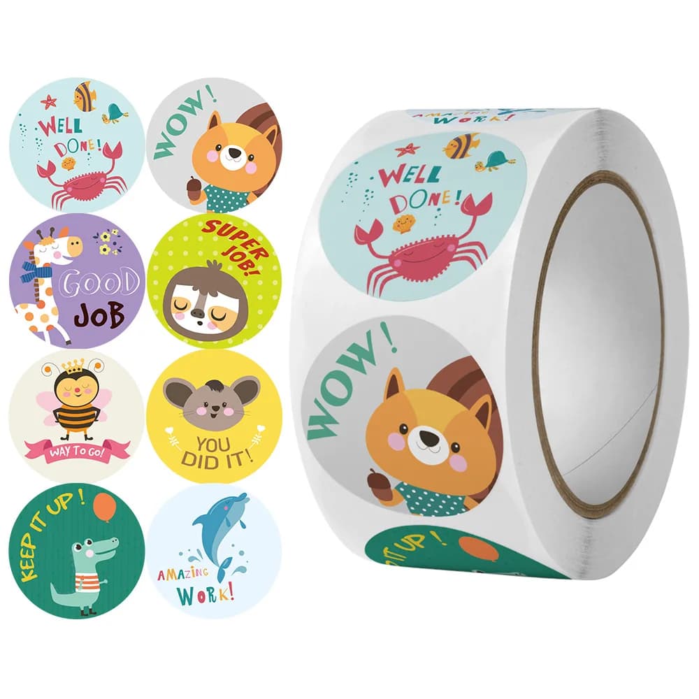 Cute Cartoon Animal Teacher Reward Encouragement Motivational Sticker School Stickers for Kids Teacher Supplies for Classroom