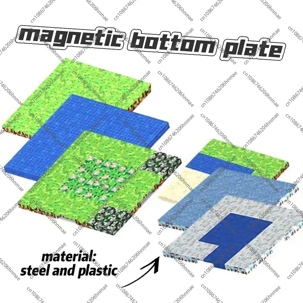 Magnetic Base Plate Variety Baseplates Match Mine World Magnetic Building Blocks Toy for Boys and Girls Model Children Toys Gift