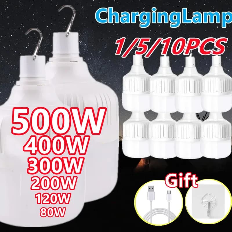 USB Barbecue Camping Light USB Rechargeable LED Emergency Light Outdoor Portable Emergency Bulb Battery Light (1/5/10PCS)