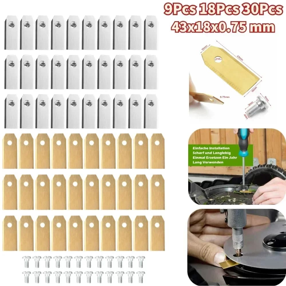 Trimmer Blade Lawn Mower Grass Replacement Trimmer Cutter Piece For Robotic Lawn Mower Replacement 43x18x0.75mm