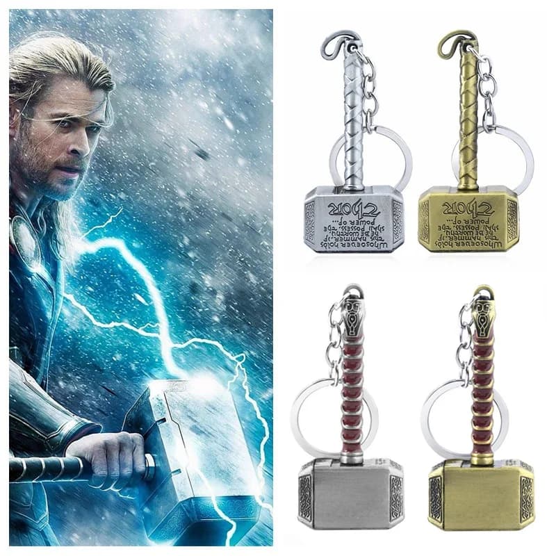 Thor's Hammer Metal Keychain Bottle Opener Movie Keychain Role Playing Prop Keychain Fan Bag Decoration Car Pendant Gift