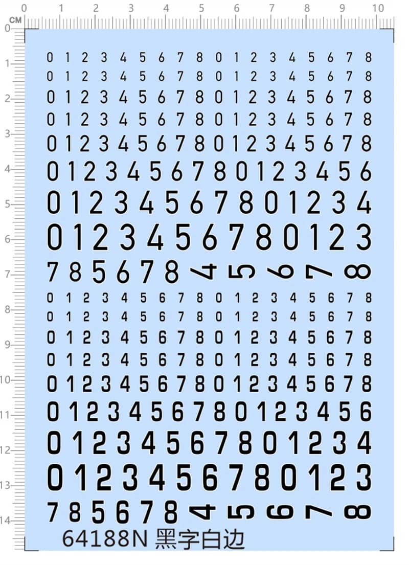 Number Water Slide Decal for Different Scale Military Tank Armor Model Kit Black/Red 64188N/64188P