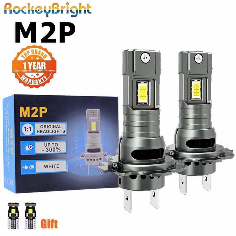 2 Pcs 60W M2P H7 Led Headlight 6500K H11 H7 Fog Light 9005 HB3 H1 9006 H4 Car LED Lamp LED Headlight Bulb RoHS Light 4300K 3000K