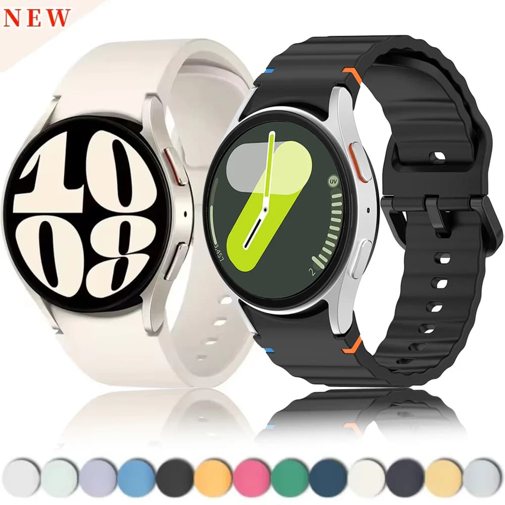 Silicone strap For Samsung Galaxy watch 6 4 Classic 47mm 43mm 46mm Curved original replacement band For Watch 7 6 5 4 40mm 44mm