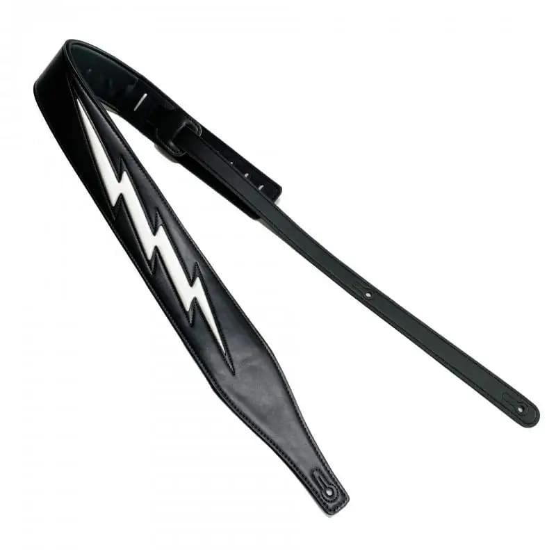 1Pc Guitar Strap Leather Adjustable Soft Lightning Shaped Guitar Strap for Classical Bass Music Hobby People Guitar Accessories