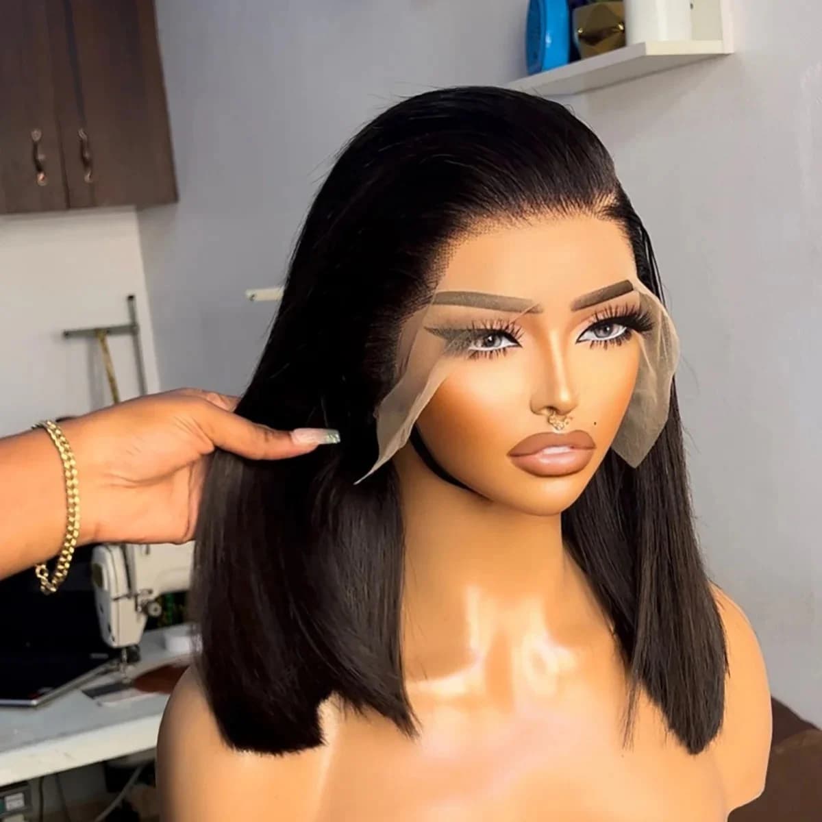 Straight Short Bob Wig Human Hair 13x4 Lace Front 100 Human Hair Wig 4x4 Lace Closure Bob Wig 12 Inch Wig Human Hair Pre Plucked