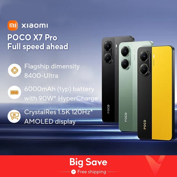 【World Premiere】POCO X7 Pro Smartphone Dimensity 8400-Ultra 6000mAh 50MP camera with OIS 120Hz NFC 5G