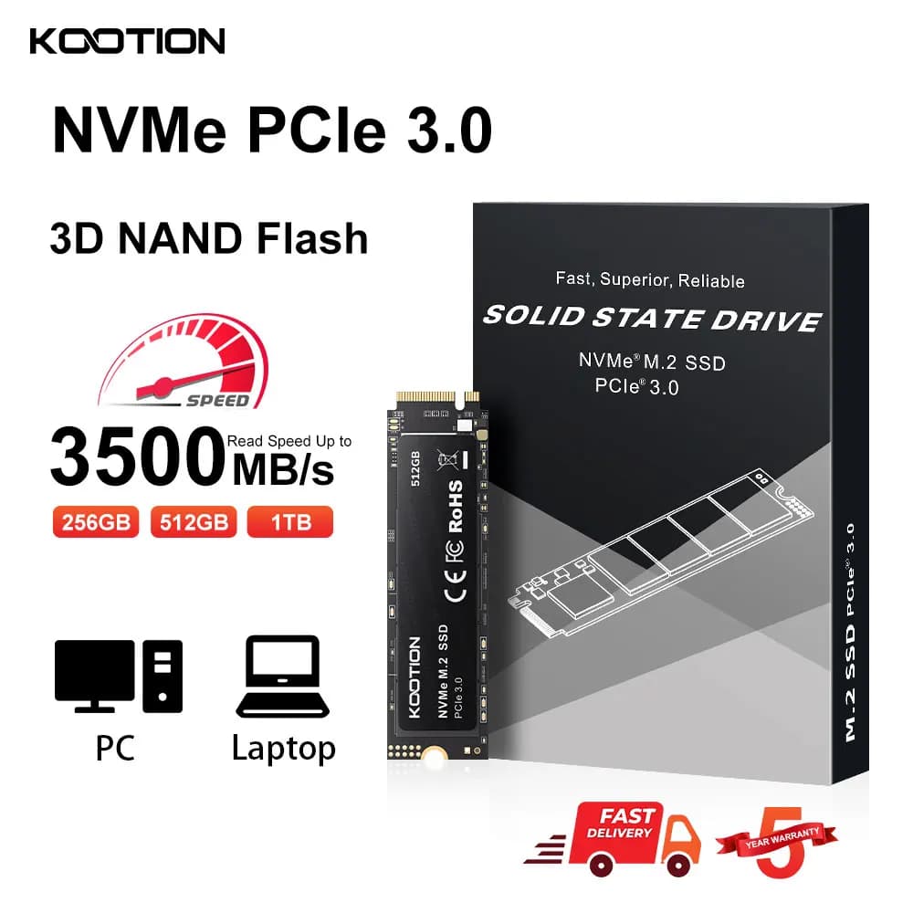 KOOTION X15 M.2 SSD 256GB 512GB 1TB SSD Solid State Drive M2 SSD M.2 NVMe PCIe Internal Hard Disk For Laptop Desktop MSI Dell HP