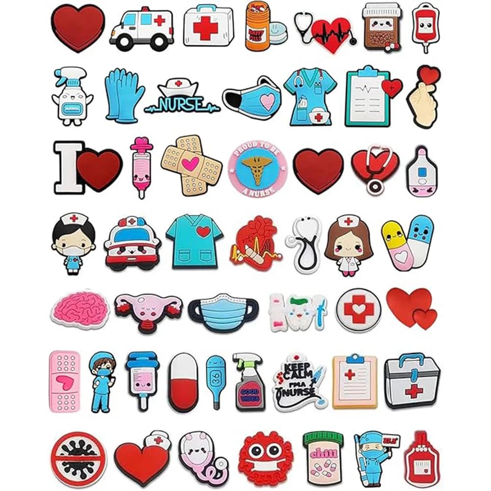 Random 10-20Pcs Doctor Series Shoe Charms Shoe DIY Decoration Premium Quality Popular Charms Accessories Bubble Slides Sandals