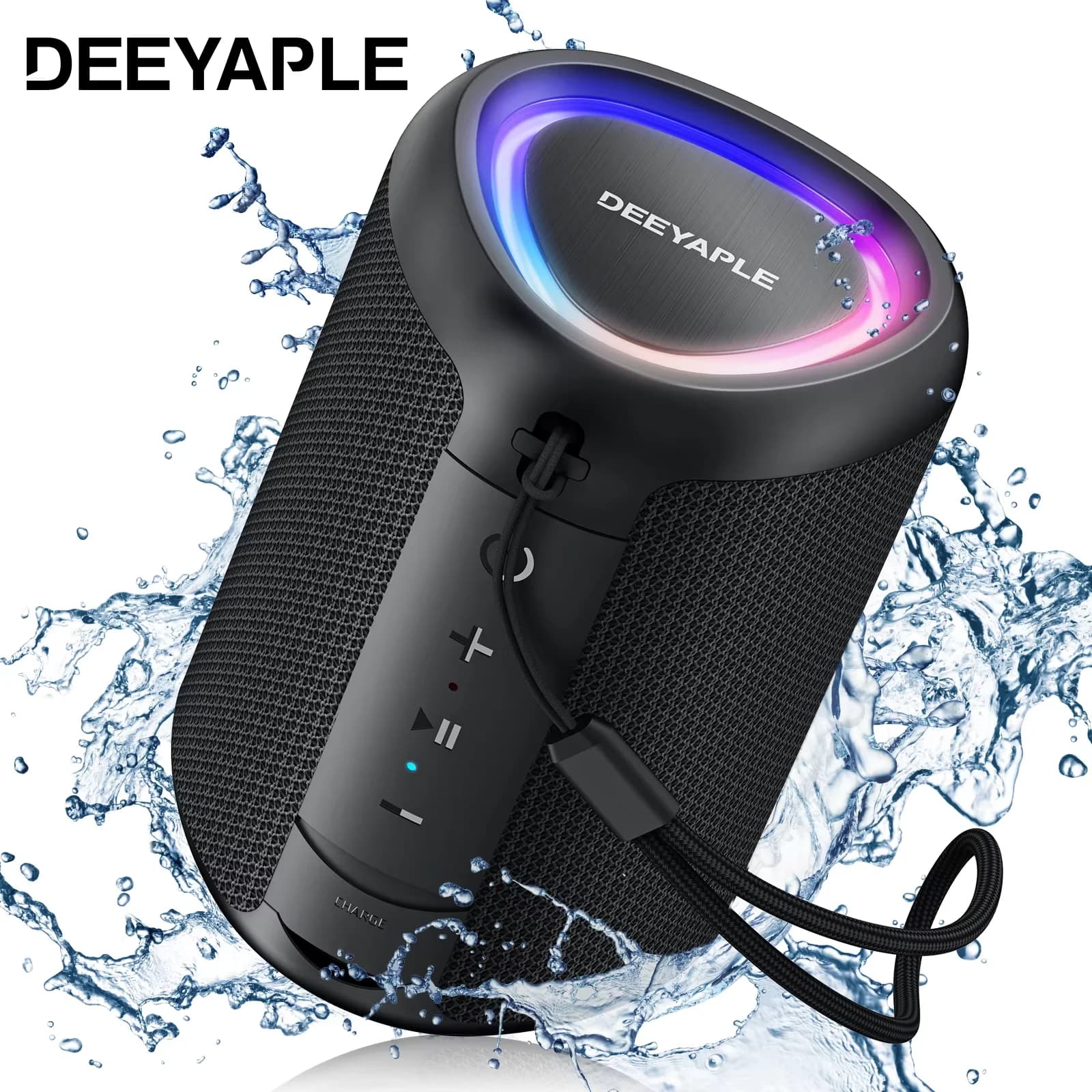 WISETIGER DEEYAPLE A46 Mini Portable Outdoor Bluetooth Speaker Wireless Speaker BT5.3 TWS Connectivity Sound Box with LED Light